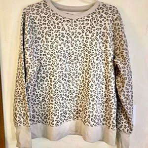 Gray leopard print sweatshirt